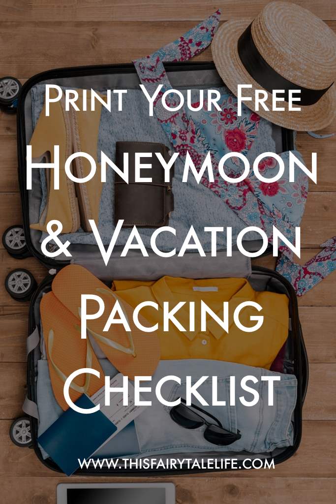 free printable honeymoon packing checklist this fairy