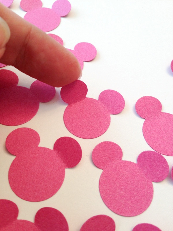 Close up of paper Mickey shape