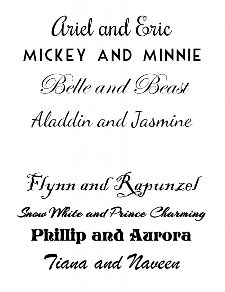 FREE Disney Couples Printable! - This Fairy Tale Life