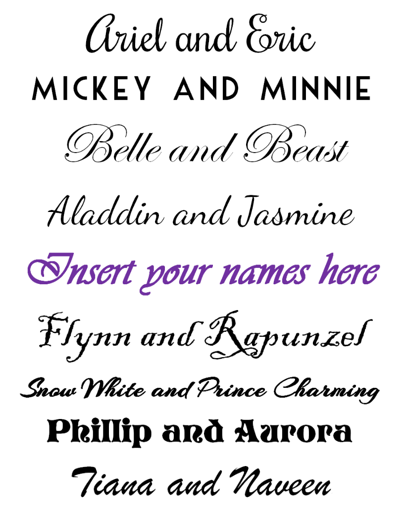 FREE Disney Couples Printable