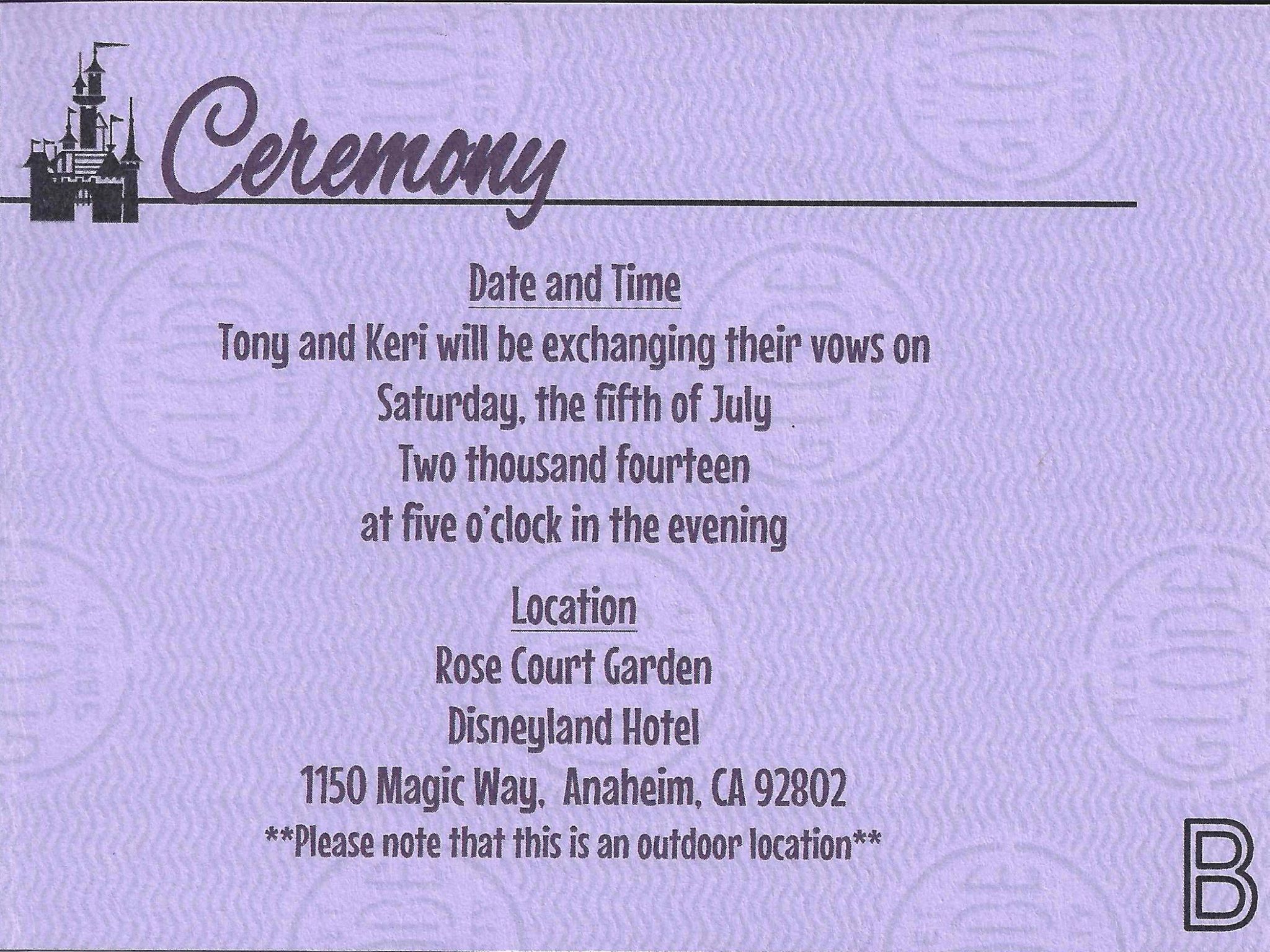 Disneyland Ticket Book Wedding Invitations