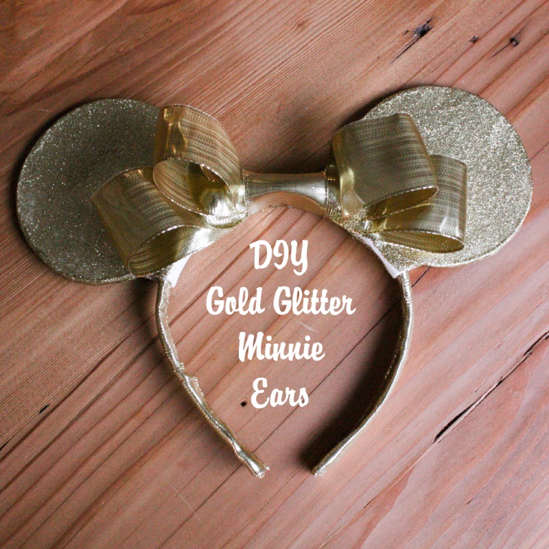 DIY Gold Glitter Minnie Ears