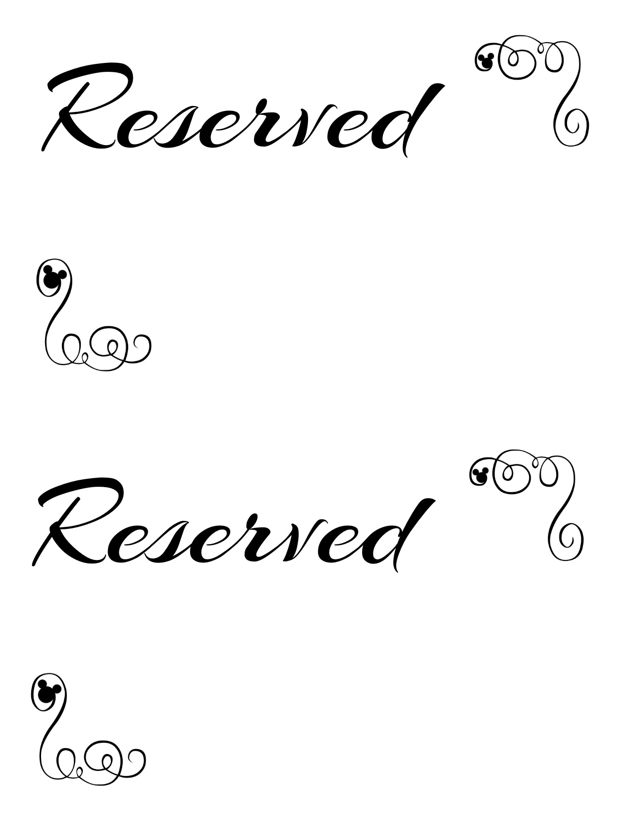 Free Printable Reserved Seating Signs