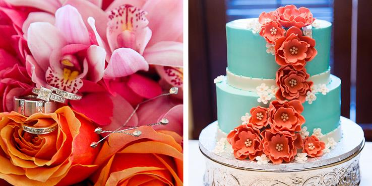 Coral, Pink, and Teal Disney Wedding Inspiration Board