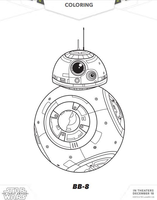 STAR WARS: THE FORCE AWAKENS Coloring Pages and Activity Sheets