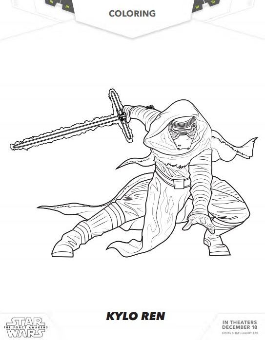 STAR WARS: THE FORCE AWAKENS Coloring Pages and Activity Sheets