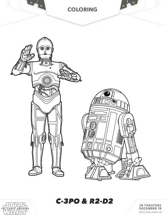 STAR WARS: THE FORCE AWAKENS Coloring Pages and Activity Sheets