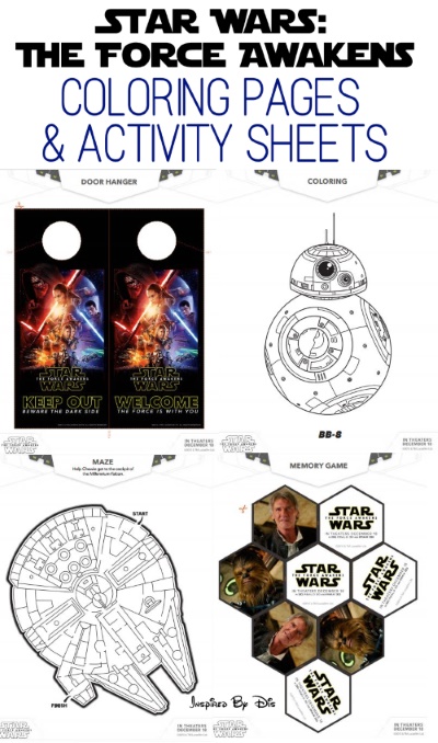 STAR WARS: THE FORCE AWAKENS Coloring Pages and Activity Sheets