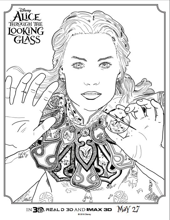 ALICE THROUGH THE LOOKING GLASS Coloring Pages and Activity Sheets