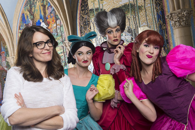 (March 25, 2016): Emmy, Golden Globe, SAG and People’s Choice award-winner Tina Fey poses with Disney's original mean girls, Cinderella’s wicked stepmother and stepsisters, March 25, 2016 at Magic Kingdom Park in Lake Buena Vista, Fla. Fey vacationed at Walt Disney World while on break from working on the musical adaptation of the 2004 hit film, “Mean Girls.” (David Roark, photographer)