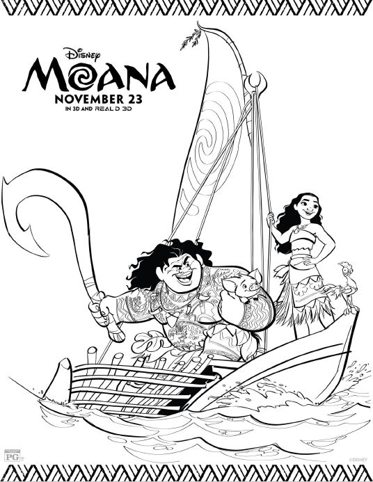 MOANA Coloring Pages and Printables!