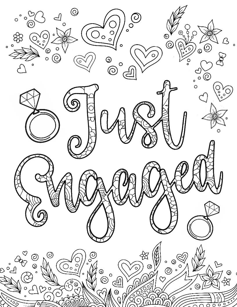 Disney Bride & Just Engaged Coloring Pages