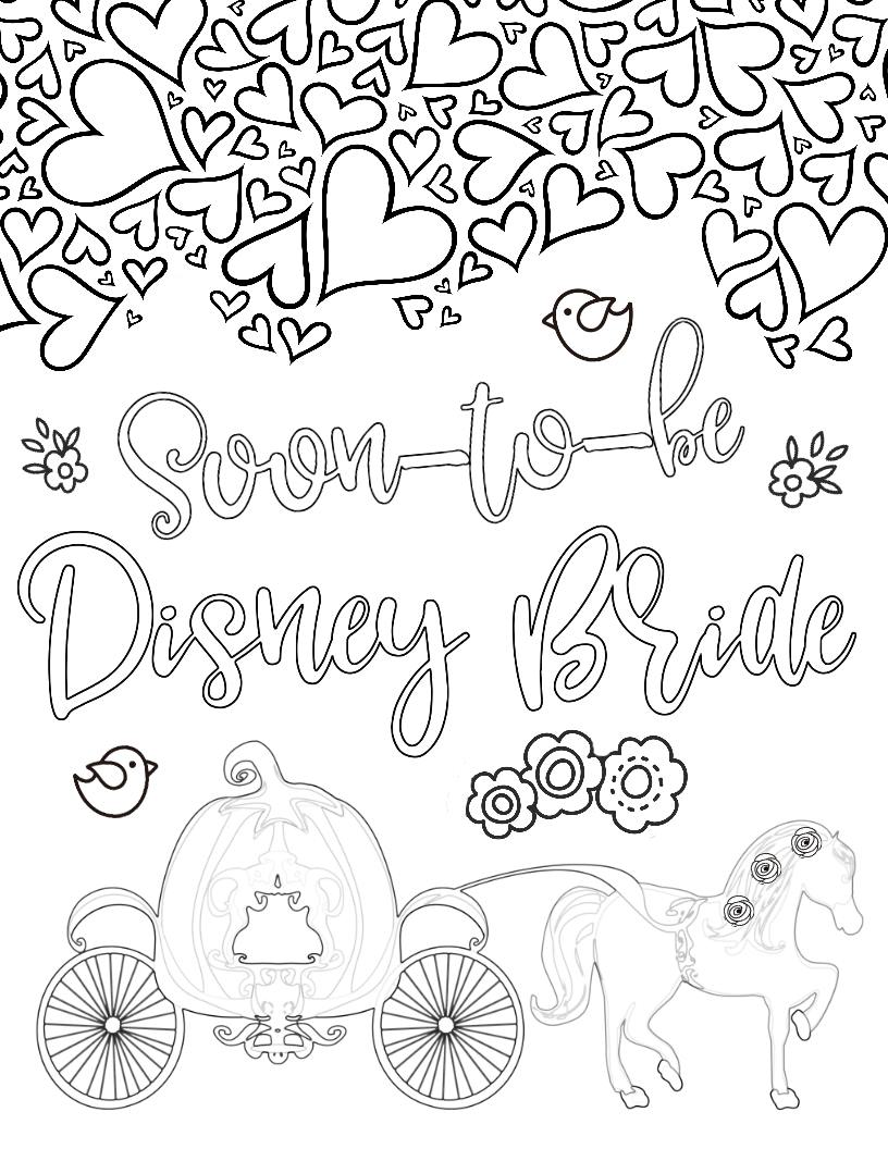 Disney Bride & Just Engaged Coloring Pages - This Fairy Tale Life