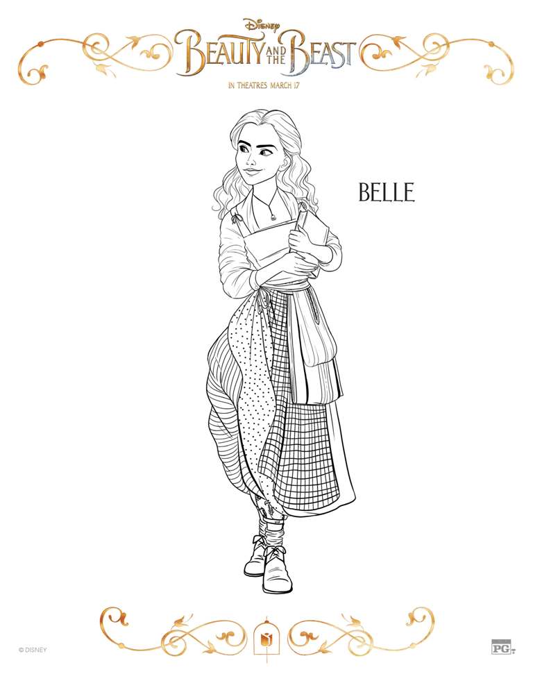 Free Printable BEAUTY AND THE BEAST Coloring Pages