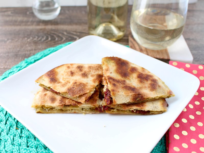 Goat Cheese and Pesto Quesadilla Recipe