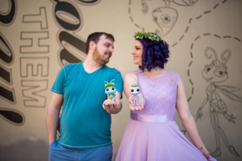 Adorable Flik and Atta Disneybound Anniversary Session at A Bug's Land