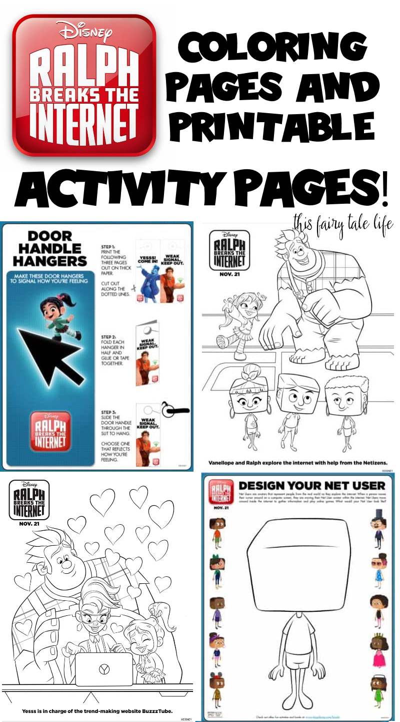 RALPH BREAKS THE INTERNET Coloring Pages and Activities - This Fairy