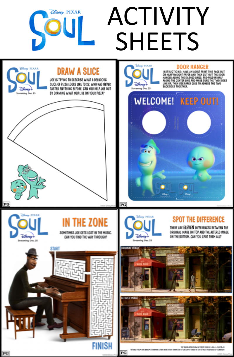 SOUL Printable Activities and Movie Review