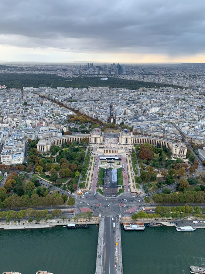 View of Paris France from top of Eiffel Tower