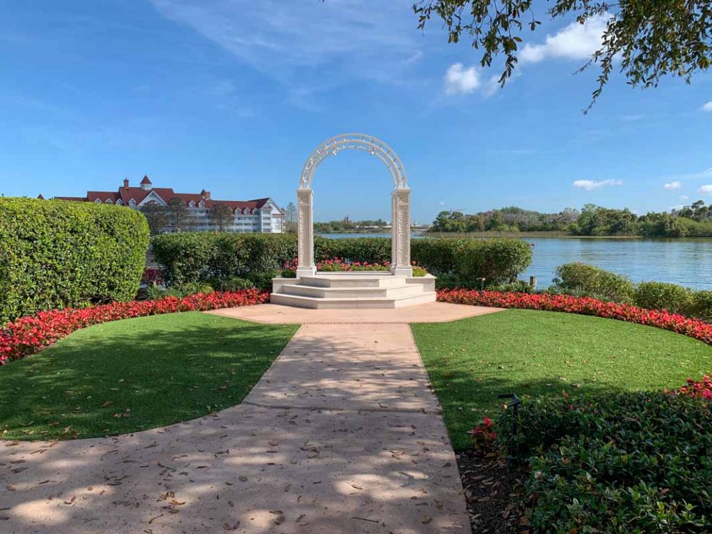 wide shot of picture point at disney's wedding pavilion