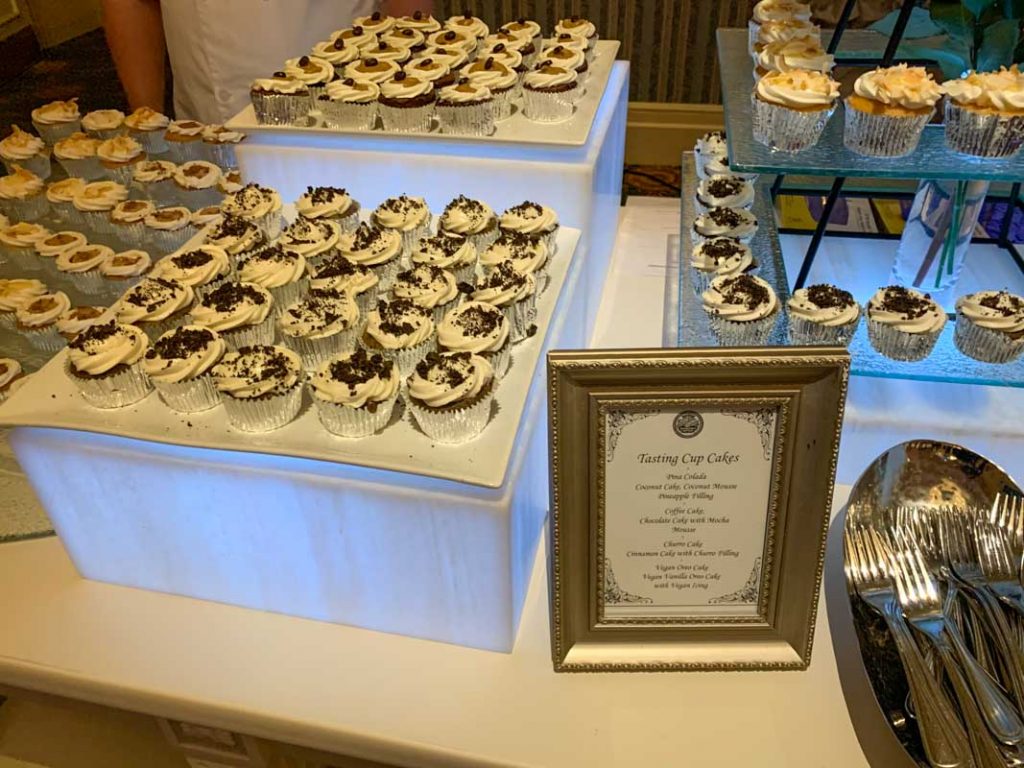 Tray of various cupcakes