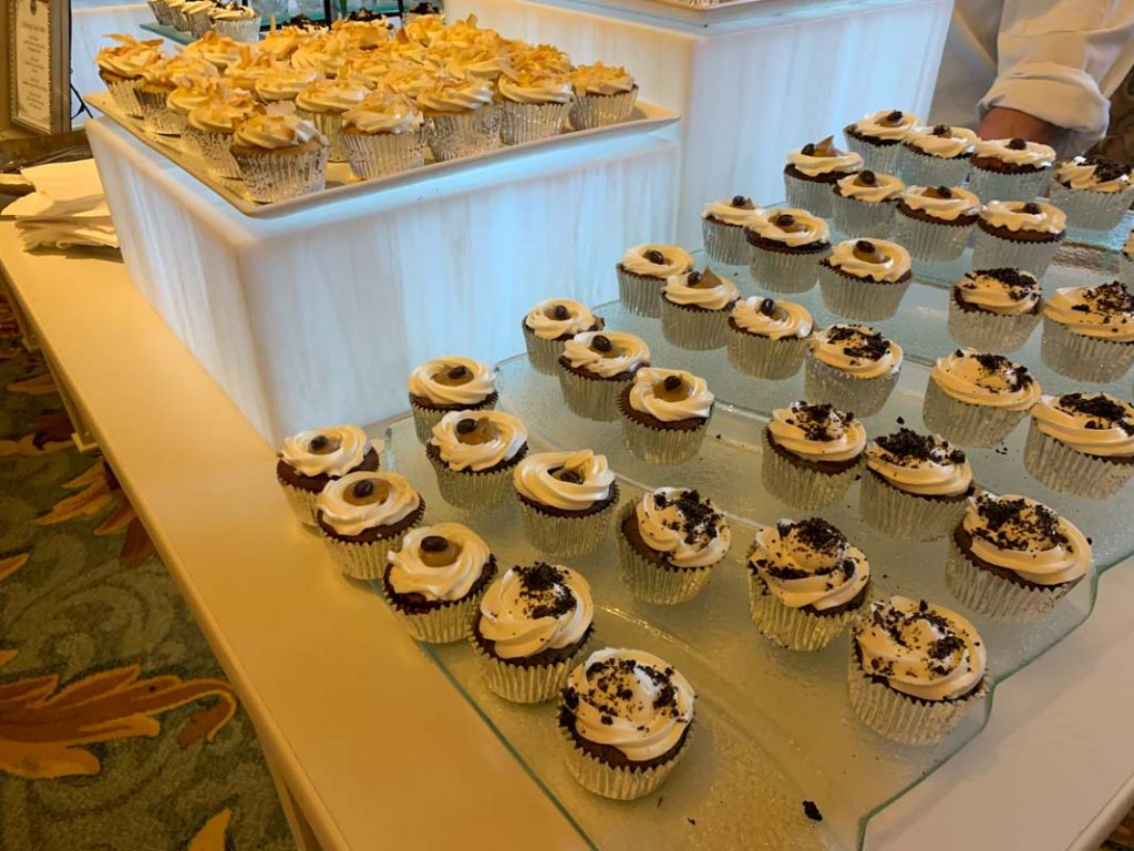 Tray of various cupcakes