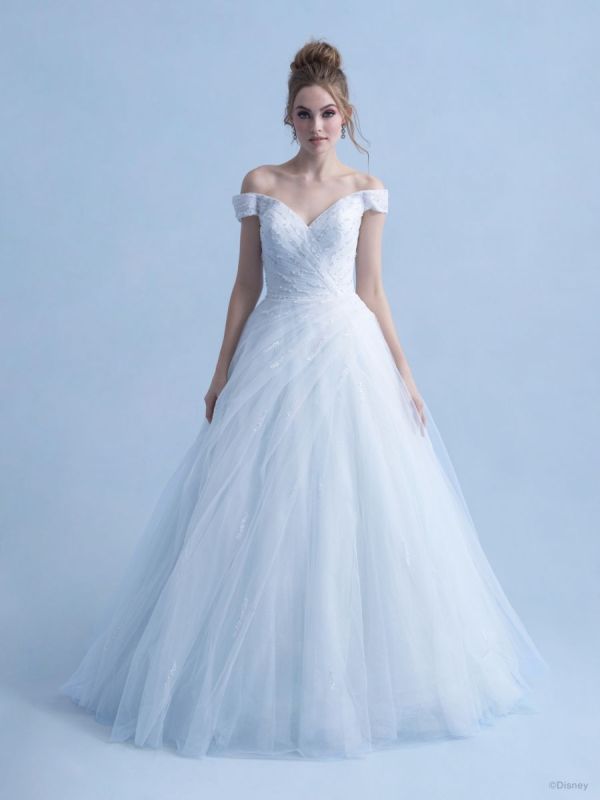 Bride wearing wedding gown inspired by Disney Princess Cinderella