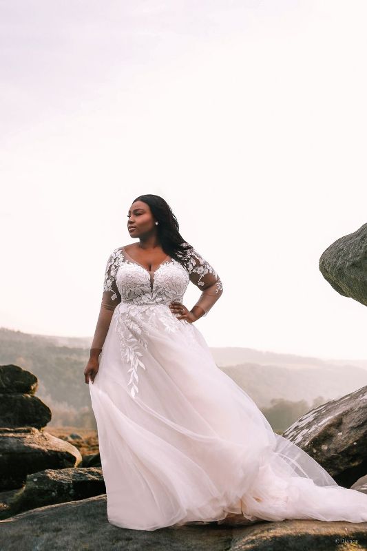 Bride wearing wedding gown inspired by Disney Princess Pocahontas