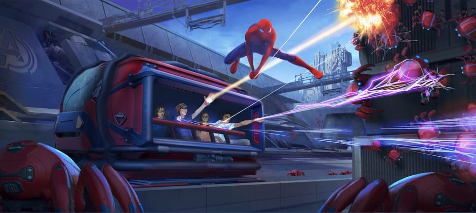 Concept art of Spider-Man 3D attraction