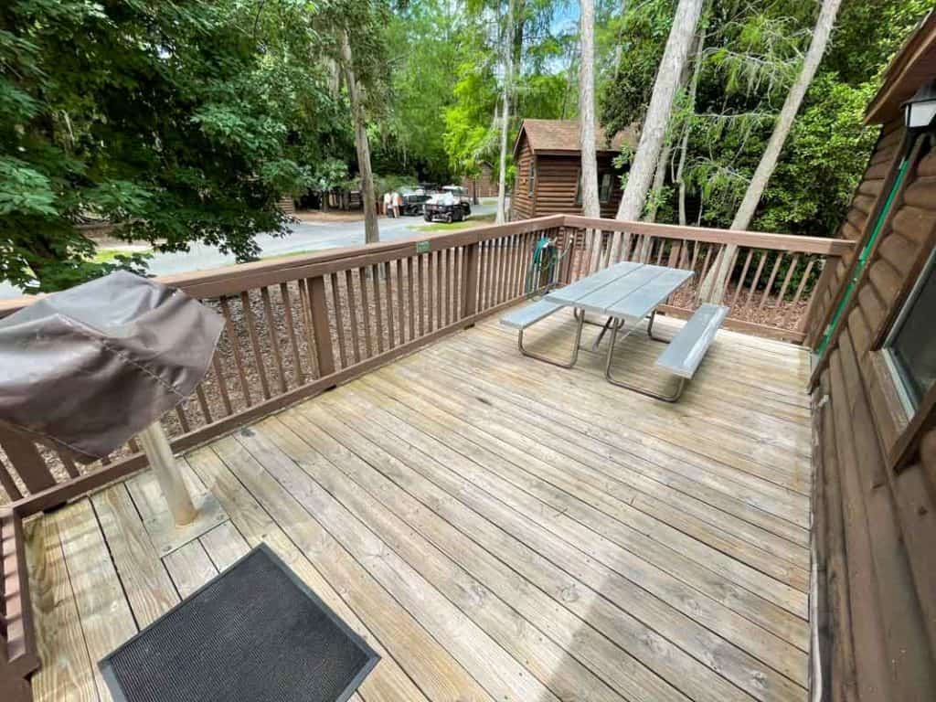 View of cabin deck from the entrance