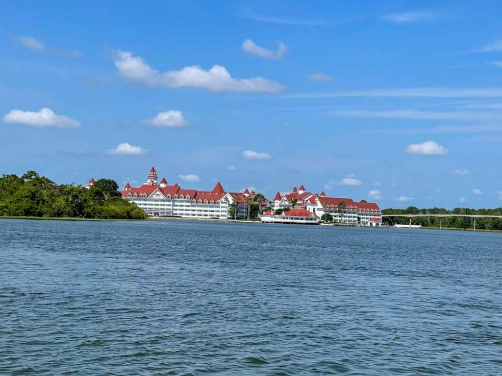 view of Disney's Grand Floridian from the ferry