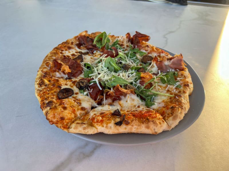 San Marzano pizza at RISE at Westin Anaheim Hotel