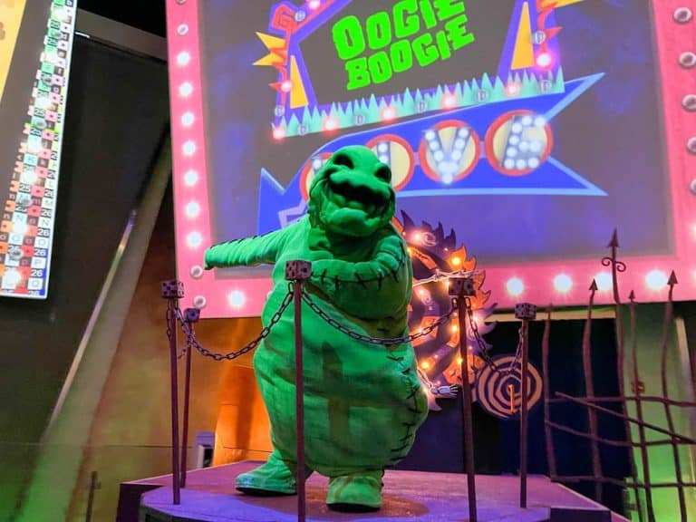 Oogie Boogie costumed character from Nightmare Before Christmas movie at Disneyland Resort