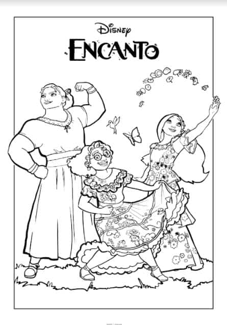 Encanto Sisters coloring page