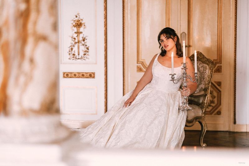 Woman wears wedding dress inspired by Belle