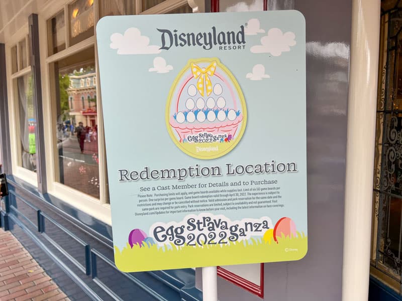 Eggstravaganza Redemption Location sign