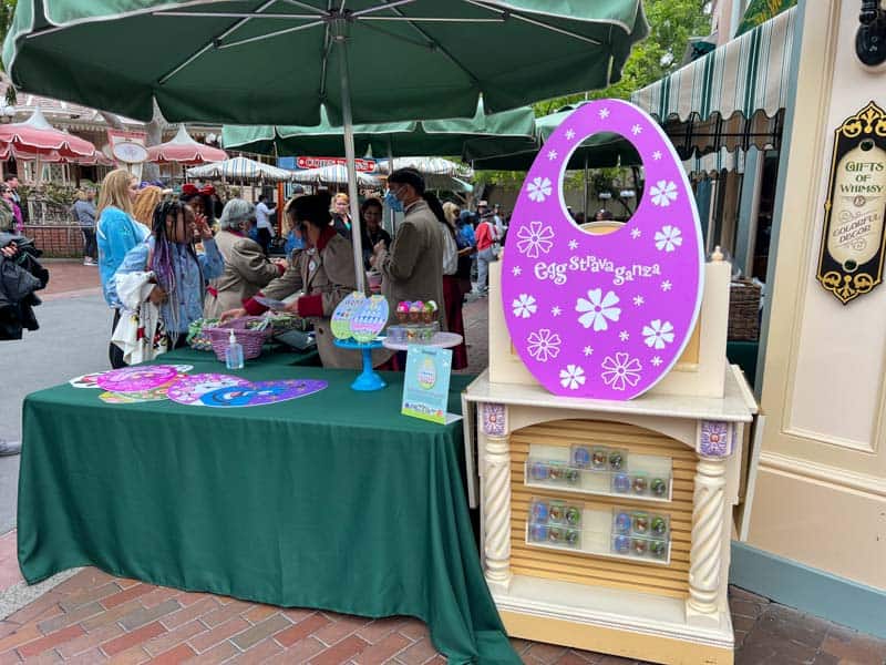 Eggstravaganza table outside Plaza Point at Disneyland