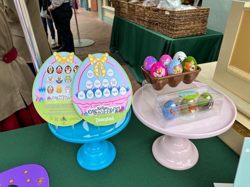 Maps and merchandise for Eggstravaganza Disneyland