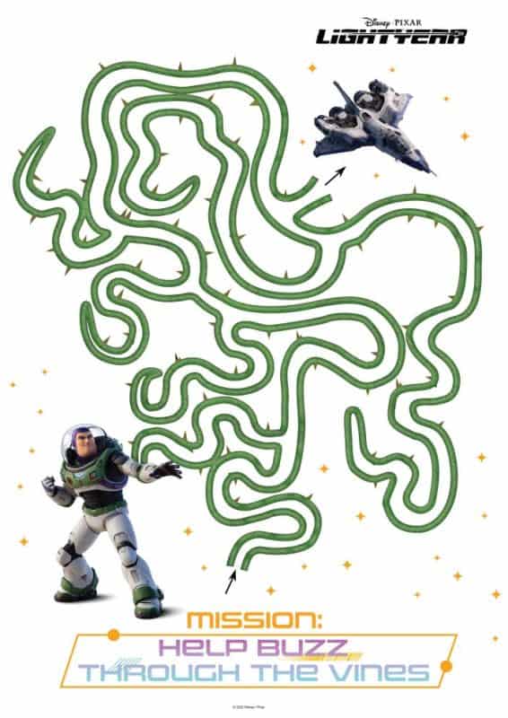 Lightyear maze printable