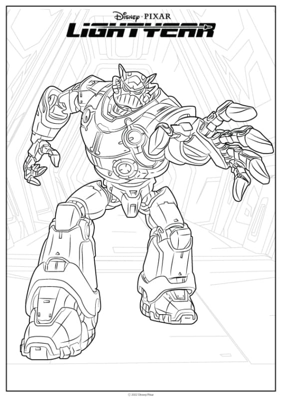 Lightyear coloring page featuring Zurg