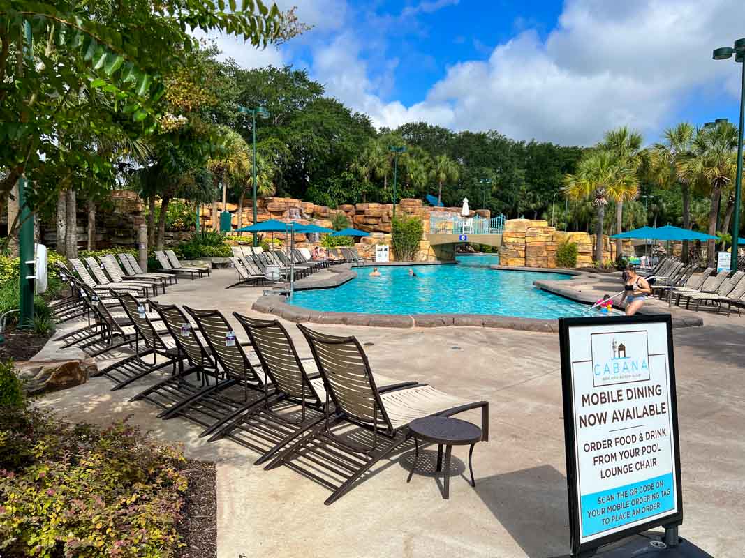 Early morning look at grotto pool at Swan and Dolphin