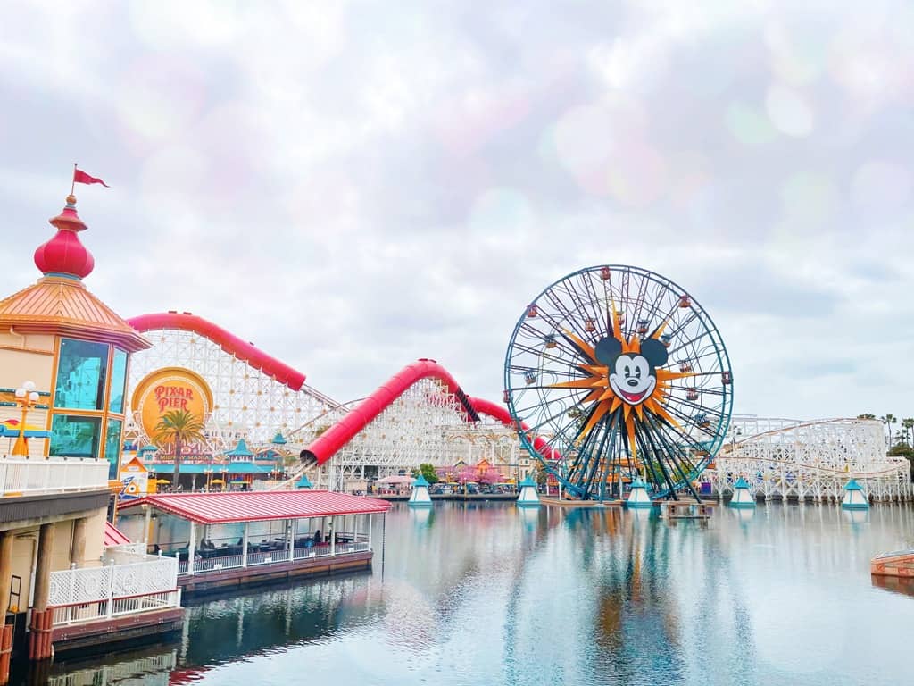 View of Incredi-coaster and Pixar Pal Around in Disney California Adventure