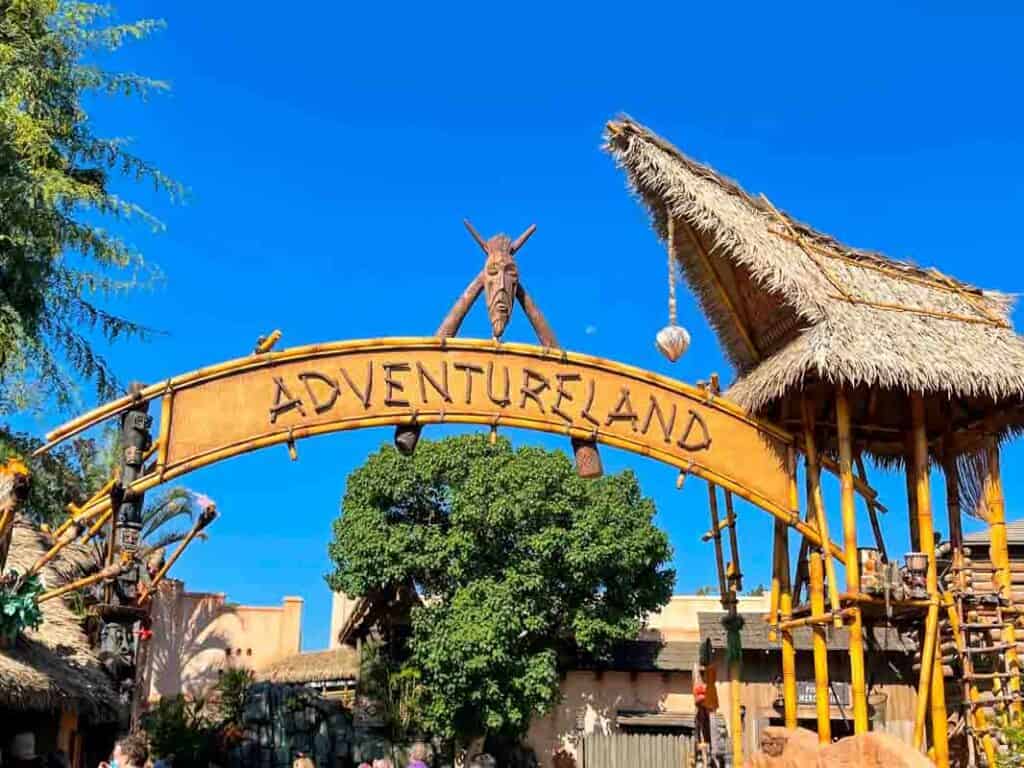 The entrance to Adventureland at Disneyland in California