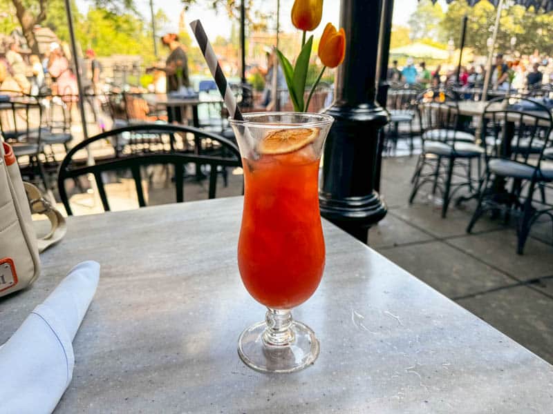 House Hurricane on a table at Cafe Orleans at Disneyland